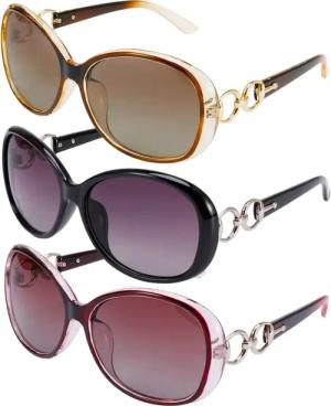 RWEUOQ Retrosonnenbrille Set mit 3 großen