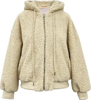 Lara Laurén Plüschjacke moderne Kapuzenjacke aus