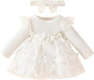 Lapastyle Partykleid Baby-Mädchen Langarm Netzkleid &