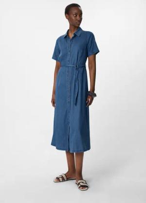 Comma Maxikleid Hemdblusenkleid aus fließendem Lyocellmix