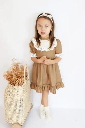 Parla Kids Sommerkleid Braunes Kleid kurzärmelig