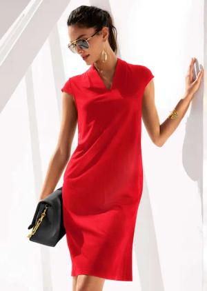 MADELEINE Midikleid Etui-Kleid mit V-Ausschnitt und