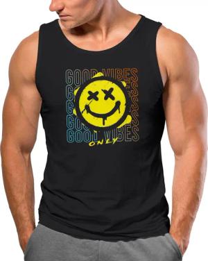 Neverless Tanktop Herren Tank-Top Smiling Face