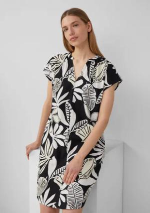 s.Oliver Minikleid Blusenkleid aus Leinenmix mit