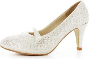 White Lady 824 perlenbesetzte Brautschuhe Pumps