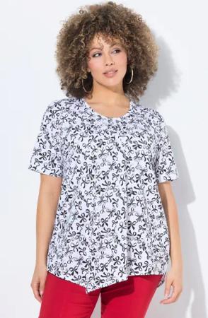 Ulla Popken T-Shirt T-Shirt Schleifen Biesen
