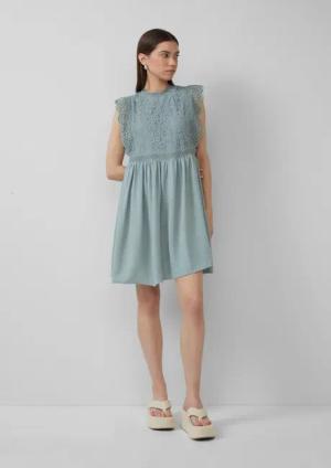 QS Minikleid Kurzes Kleid mit Spitzenoberteil