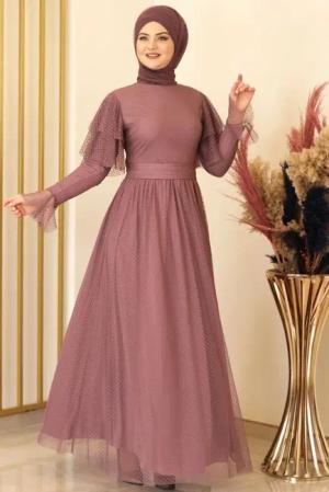Modavitrini Tüllkleid Abendkleid aus gepunktetem Tüll