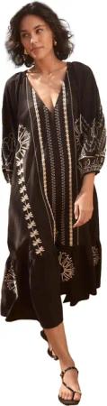 Next Strandkleid Langärmeliges Midikleid mit Stickereien