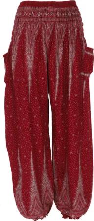 Guru-Shop Relaxhose Luftige Pluderhose, Boho Sommerhose