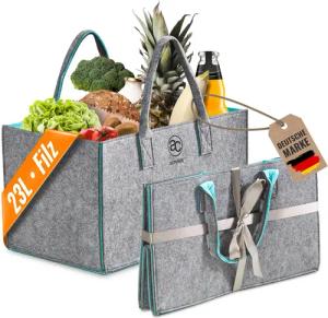 achilles Einkaufskorb Filzkorb Filz-Shopper Einkaufs-Tasche Kaminholz-Korb