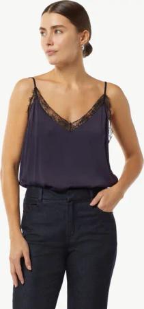 Comma Blusentop Satintop mit Spitzen-Details und