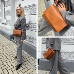Corno d´Oro Schultertasche Damen Leder Klein
