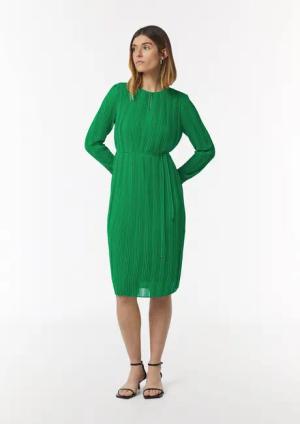 Comma Maxikleid Plissiertes Midikleid mit Bindedetail