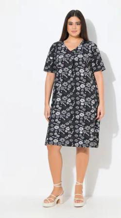 Ulla Popken Jerseykleid Jerseykleid Blüten A-Linie
