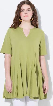 Ulla Popken T-Shirt T-Shirt A-Linie Tunika-Ausschnitt