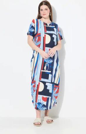 Ulla Popken Midikleid Maxikleid Vasen Rundhals