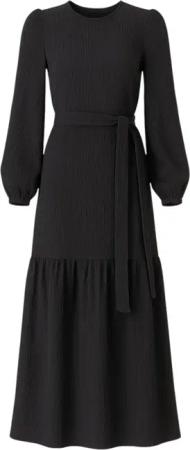 fashionshowcase Maxikleid Damen Crinkle Kleid mit
