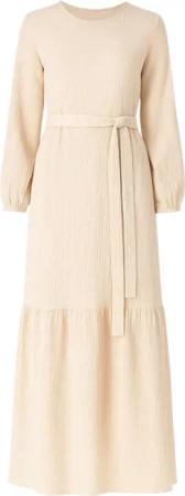 fashionshowcase Maxikleid Damen Crinkle Kleid mit