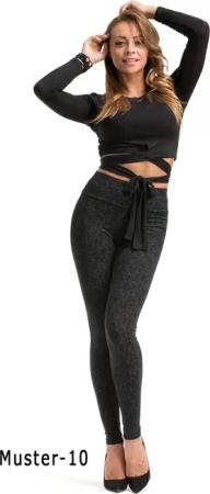 F&K-Mode Leggings Damen Leggings lang hoher