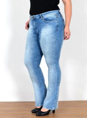 ESRA Bootcut-Jeans Stretch Jeans Damen High