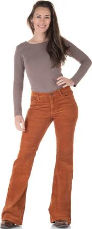 Comycom Cordhose Damen Bootcut mittelbraun