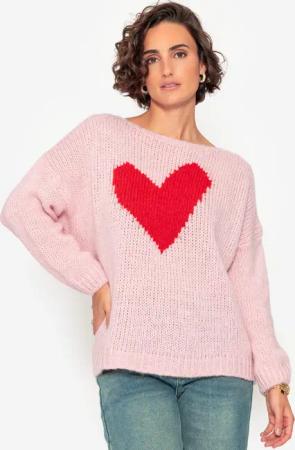 SASSYCLASSY Strickpullover Strickpullover Damen mit Herz-Details