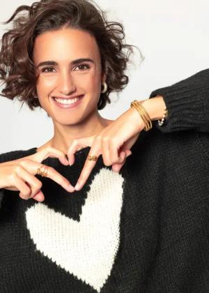 SASSYCLASSY Strickpullover Strickpullover Damen mit Herz-Details
