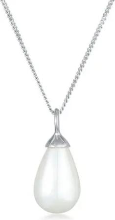 Nenalina Perlenkette Anhänger Muschelkernperle Tropfen 925 Silber