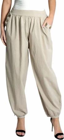 Mississhop Haremshose Damen Baumwolle Aladinhose Unifarbe
