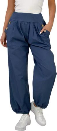 Mississhop Haremshose Damen Baumwolle Aladinhose Unifarbe