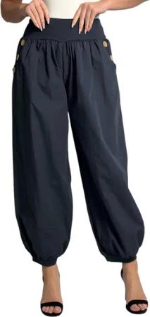Mississhop Haremshose Damen Baumwolle Aladinhose Unifarbe