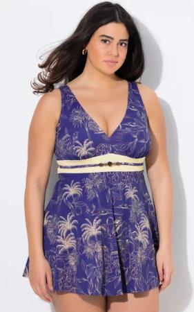 Ulla Popken Badekleid Badekleid Palmen Softcups