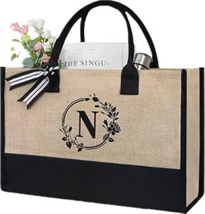 OKWISH Einkaufsshopper Personalisierte Initialen Tragetasche Strandtasche