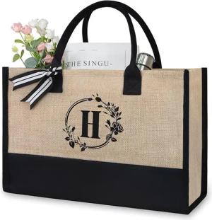 OKWISH Einkaufsshopper Personalisierte Initialen Tragetasche Strandtasche