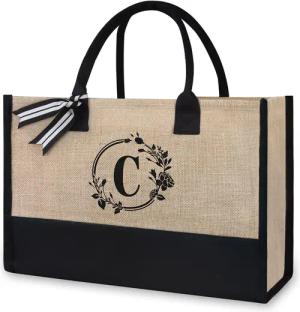 OKWISH Einkaufsshopper Personalisierte Initialen Tragetasche Strandtasche