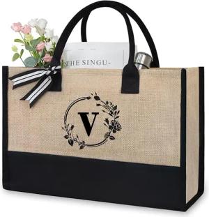 OKWISH Einkaufsshopper Personalisierte Initialen Tragetasche Strandtasche