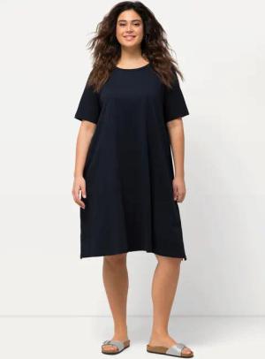 Ulla Popken Jerseykleid Jerseykleid A-Linie Rundhals