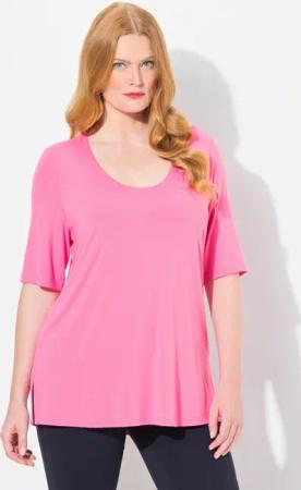 Ulla Popken T-Shirt T-Shirt vorne doppellagig