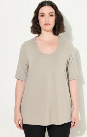 Ulla Popken T-Shirt T-Shirt vorne doppellagig