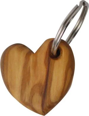 mitienda Schlüsselanhänger Schlüsselanhänger Herz, Holz Anhänger