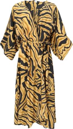 Guru-Shop Kimono Kimonokleid, seidig glänzender Boho