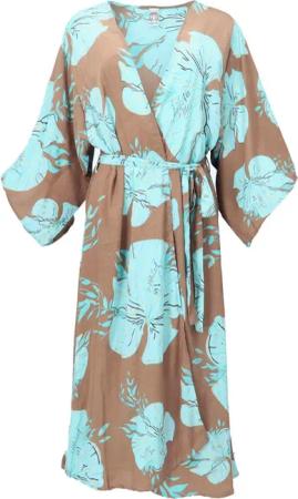 Guru-Shop Kimono Kimonokleid, seidig glänzender Boho