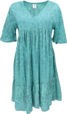 Guru-Shop Midikleid Boho Kurzarm Sommerkleid, Maxikleid,..