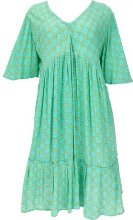 Guru-Shop Midikleid Boho Kurzarm Sommerkleid, Maxikleid,..