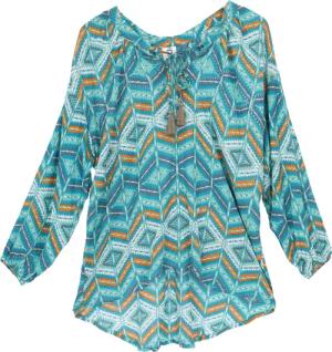 Guru-Shop Longbluse Blusentunika, Langarmbluse, plus size..
