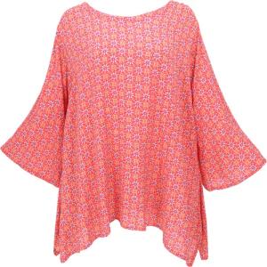 Guru-Shop Longbluse Tunika mit Trompetenärmeln für