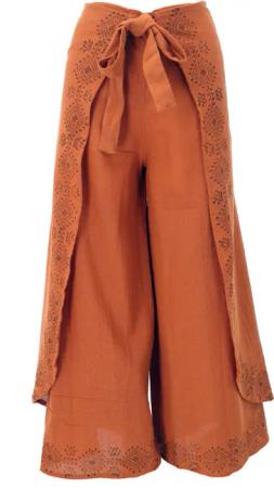 Guru-Shop Relaxhose Palazzohose, langer Boho Hosenrock,