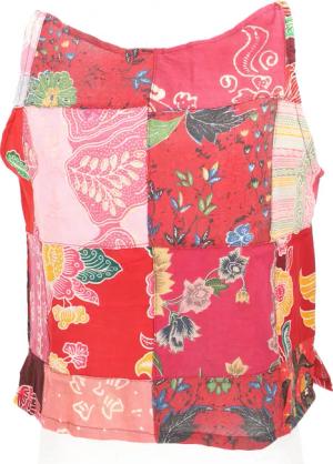 Guru-Shop T-Shirt Boho Patchwork Sommertop, upcyceling