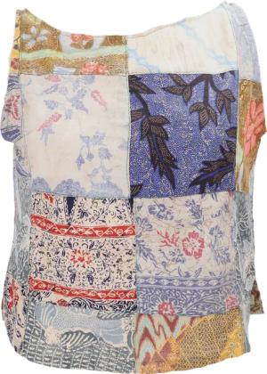Guru-Shop T-Shirt Boho Patchwork Sommertop, upcyceling
